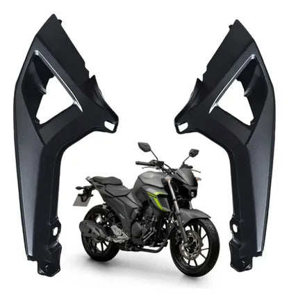 Par de Rabetas Laterais Paramotos Yamaha Fazer Fz25 250 2022 a 2024 Preto Fosco
