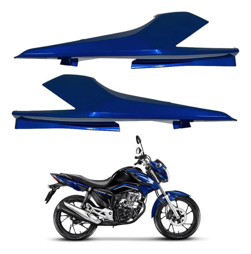 Par de Rabetas Laterais Paramotos Honda Cg 160 Titan 2018 Azul Twister