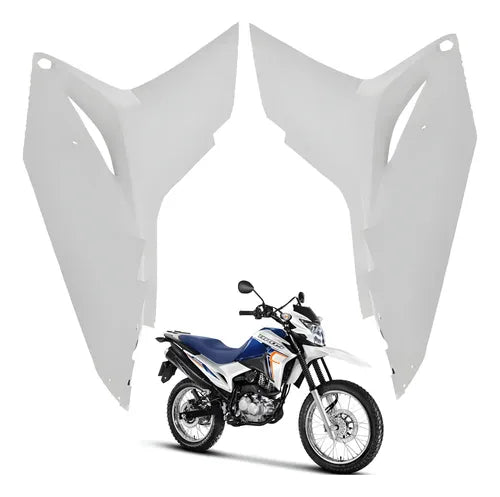 Par de Aletas Abas do Tanque Paramotos Honda Bros 160 2022 a 2024 Branco