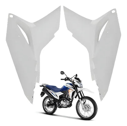 Par de Aletas Abas do Tanque Paramotos Honda Bros 160 2022 a 2024 Branco