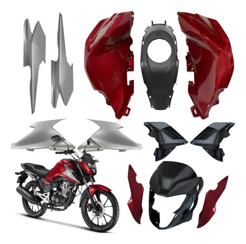 Kit Carenagem Completo Paramotos Honda Cg 160 Titan 2025 em diante Vermelho Perolizado