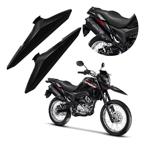 Par de Tampas Laterais Traseiras Paramotos Honda Bros 160 2025 em diante Preto