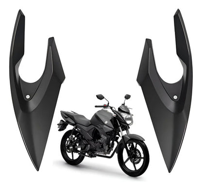 Par de Carenagens Laterais do Farol Paramotos Yamaha Fazer 150 2020 a 2024 Preto Fosco