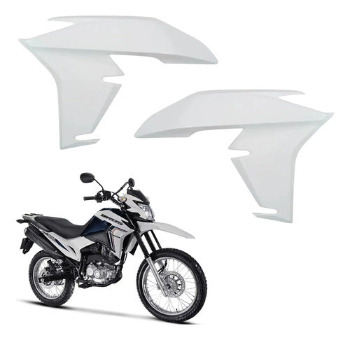 Par de Guias de Ar Abas do Tanque Paramotos Honda Bros 160 2022 a 2024 Branco