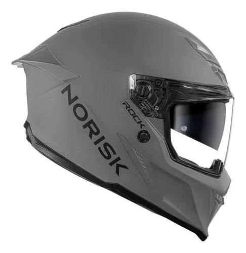 Capacete Norisk Rock Solid com 2 Viseiras e Óculos Solar Interno Cinza Fosco