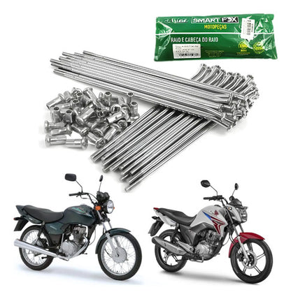 Jogo de Raios Smartfox Honda Cg 125 150 Titan Fan 3,5 mm Inox