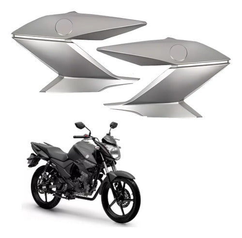 Par de Guias de Ar Abas do Tanque Paramotos Yamaha Fazer 150 2019 Prata Fosco