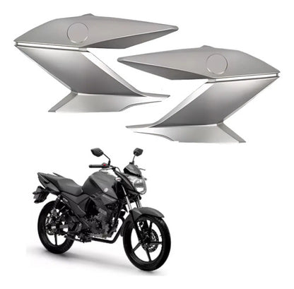 Par de Guias de Ar Abas do Tanque Paramotos Yamaha Fazer 150 2019 Prata Fosco