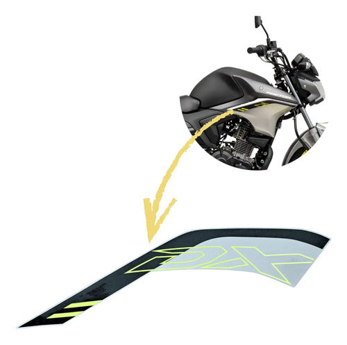 Adesivo da Aba do Tanque Direita Yamaha Factor Dx 150 2025 Prata