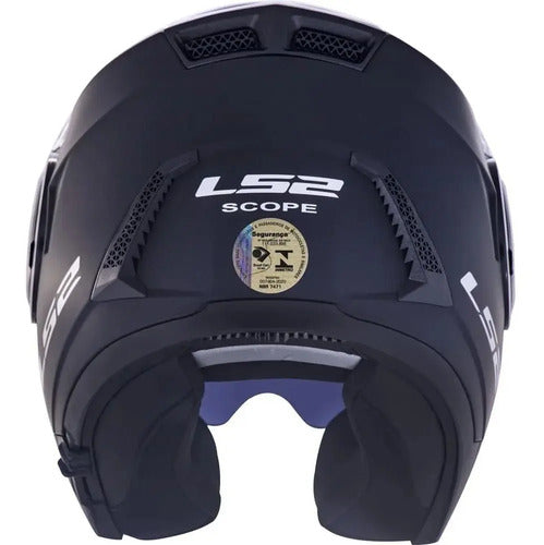 Capacete Escamoteável LS2 FF902 Scope Solid com Óculos Solar Interno Preto Fosco