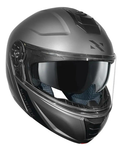 Capacete Escamoteável Norisk Vortex Solid com Óculos Solar Interno Cinza Fosco