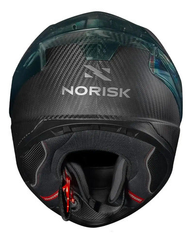 Capacete Norisk Carbon R Solid com 2 Viseiras e Spoiler Preto Fosco