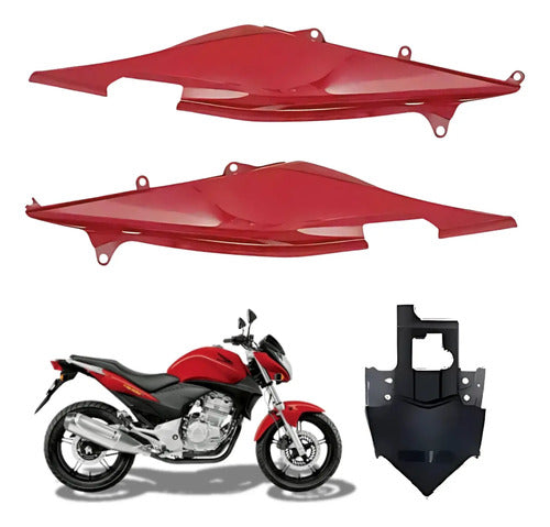 Kit Rabeta Lateral Completa Paramotos Honda Cb 300r 2009 a 2012 Vermelho