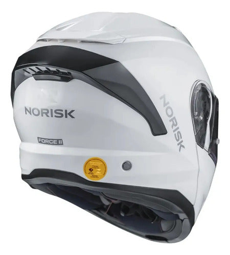 Capacete Escamoteável Norisk Force II Solid com Óculos Solar Interno Branco Brilhante Tamanho 58/M