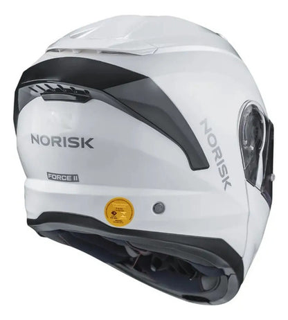 Capacete Escamoteável Norisk Force II Solid com Óculos Solar Interno Branco Brilhante Tamanho 58/M