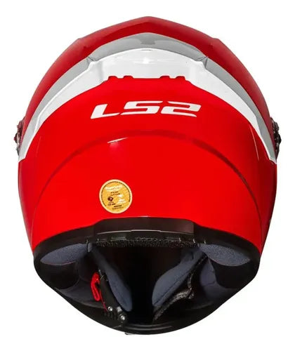 Capacete LS2 FF358 Classic S Solid com Spoiler Vermelho Brilhante
