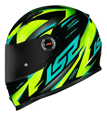 Capacete LS2 FF358 Draze Preto Amarelo Verde Brilhante Tamanho 60/L
