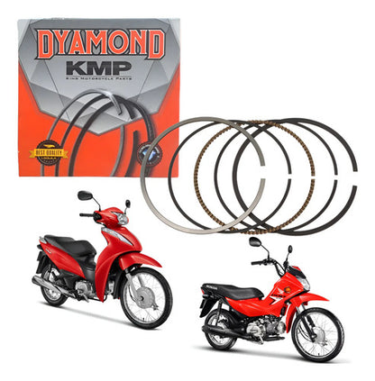 Jogo de Anéis do Pistão KMP Dyamond Honda Biz 110i Pop 110i 2016 a 2025 0,25