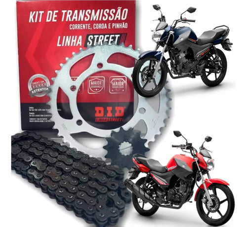 Kit Relação DID com Retentor Yamaha Factor 150 2016 a 2025 428HXV 124L 39/14T