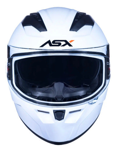 Capacete ASX City SV Solid com Óculos Solar Interno Branco Brilhante Tamanho 54/XS