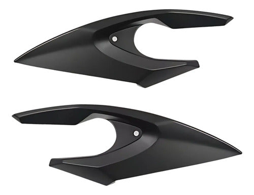 Par de Carenagens Laterais do Farol Paramotos Yamaha Fazer 150 2020 a 2024 Preto Fosco