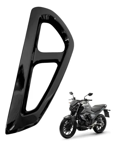 Acabamento do Duto de Ar do Tanque Esquerdo Yamaha Fazer Fz15 150 2023 em diante Preto