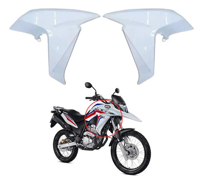 Par de Aletas Abas do Tanque Paramotos Honda Xre 300 2016 a 2018 Branco