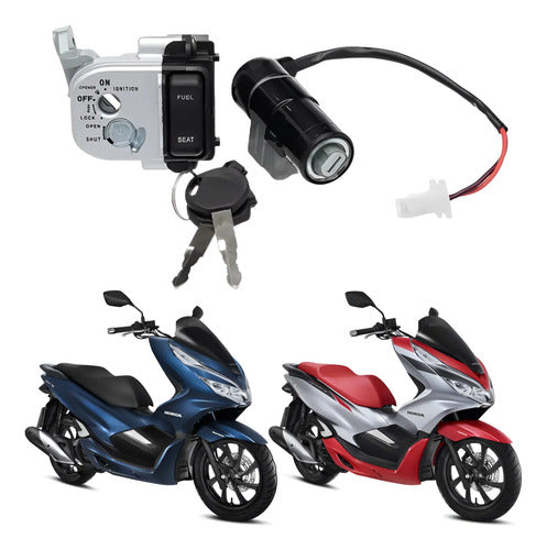 Conjunto de Travas com Miolo Chave de Ignição Condor Honda Pcx 150 2014 a 2015