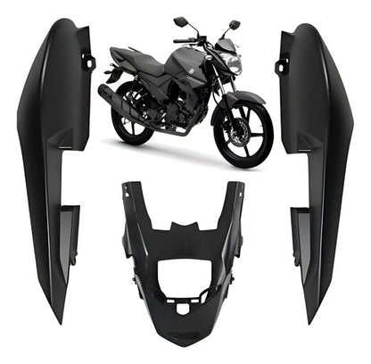 Rabeta Lateral Completa Paramotos Yamaha Fazer 150 2020 a 2024 Preto Fosco