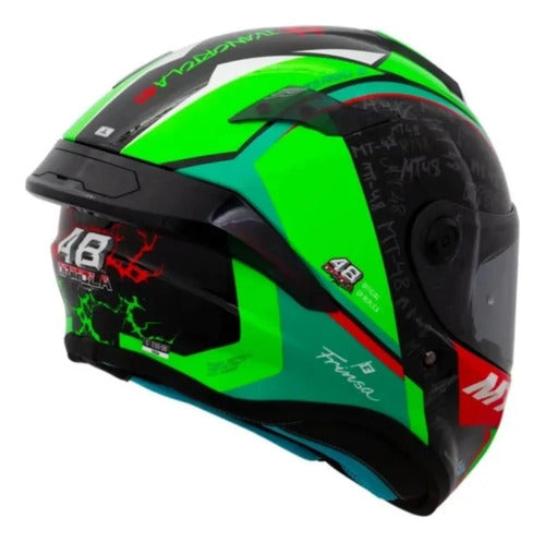 Capacete MT Helmets Targo S Ivan Ortola 2024 Verde Brilhante Tamanho 56/S