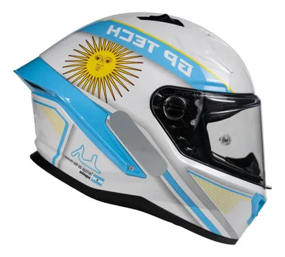 Capacete GP Tech Pilot Grand Prix Argentina Branco Azul Brilhante