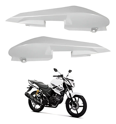 Par de Rabetas Laterais Paramotos Yamaha Fazer 150 2014 a 2024 Branco