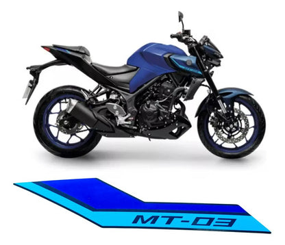 Adesivo da Aba do Tanque Direita Yamaha Mt-03 2023 em diante Azul