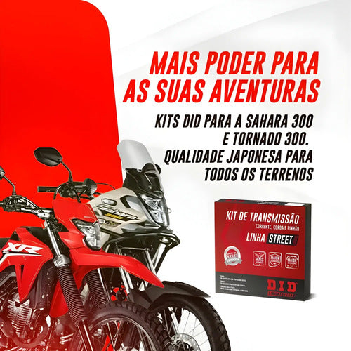 Kit Relação DID Street com Retentor Honda Tornado Sahara 300 520V 108L 39/14T
