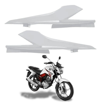 Par de Rabetas Laterais Paramotos Honda Cg 160 Titan 2022 a 2024 Branco