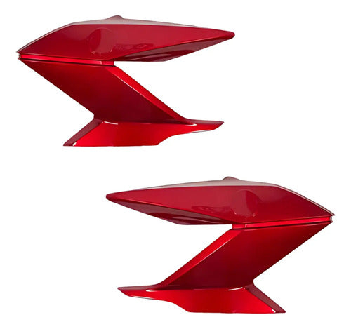 Par de Guias de Ar Abas do Tanque Paramotos Yamaha Fazer 150 2014 a 2015 Vermelho Metálico