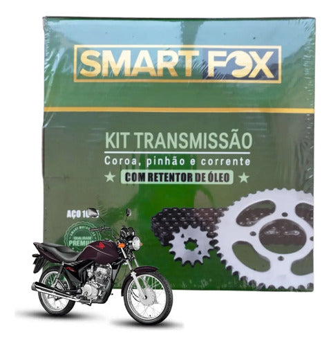 Kit Relação Smartfox com Retentor Honda Cg 125 Fan 2009 a 2013 428OH 116L 43/14T