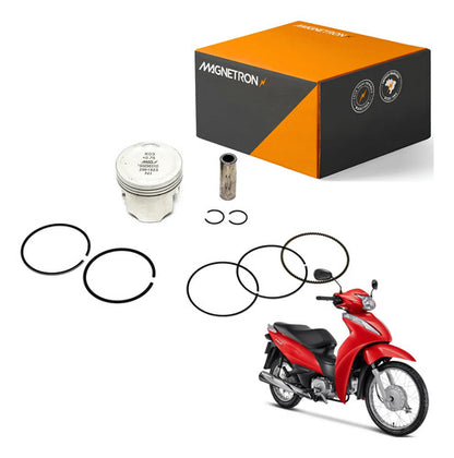 Kit Pistão com Anéis Magnetron Honda Biz 110i Pop 110i 2016 a 2023 0,75 mm