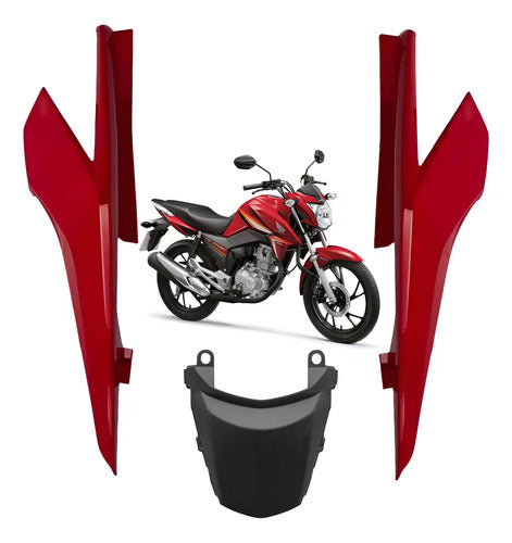 Kit Rabeta Lateral Completa Paramotos Honda Cg 160 Titan 2016 a 2024 Vermelho Maceió