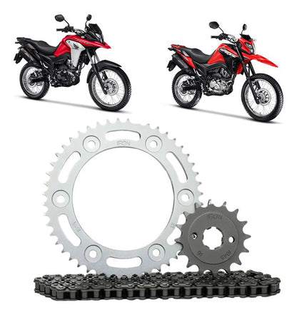 Kit Relação Iron sem Retentor Honda Bros 160 Xre 190 2016 em diante 428H 48/16T