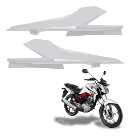Par de Rabetas Laterais Paramotos Honda Cg 160 Titan 2022 a 2024 Branco