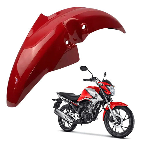 Paralama Dianteiro sem Suporte Paramotos Honda Cg 160 Titan 2016 a 2022 Vermelho