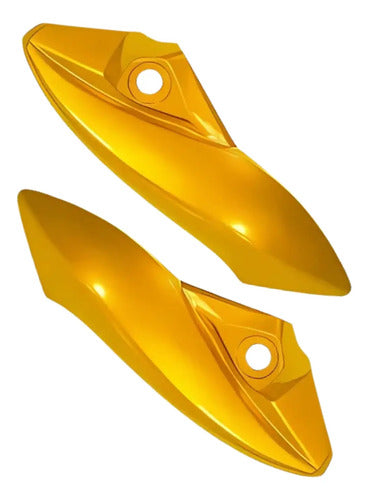 Par de Carenagens Laterais do Farol Paramotos Honda Cb 300r 2009 a 2015 Amarelo Perolizado