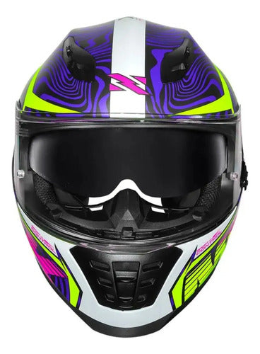 Capacete Norisk FF302 Soul II Control com Óculos Solar Interno Preto Rosa Fosco Tamanho 58/M