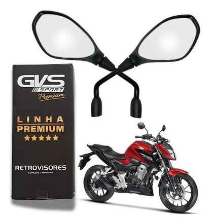 Par de Retrovisores GVS Honda Cg 160 Titan Fan Start Cb 250f Twister Cb 300f Twister Lente Convexa