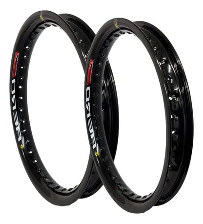 Par de Aros de Roda Aero Slim Monaco Yamaha Lander Ténéré 250 1.85x21 e 1.85x18 Preto Brilhante