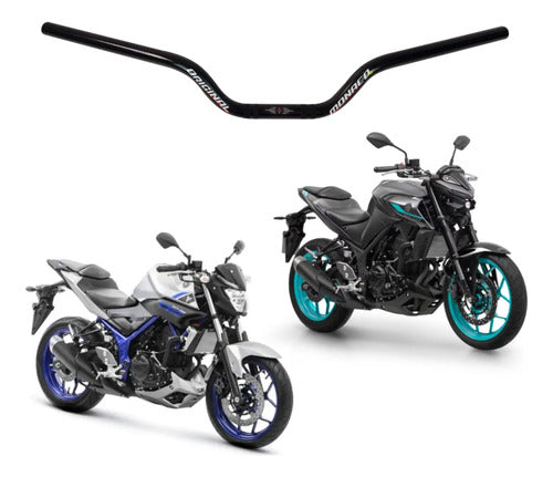 Guidão Monaco Yamaha Mt-03 2016 a 2026 Preto Brilhante