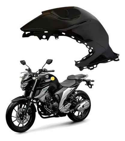Capa do Tanque Esquerda Yamaha Fazer Fz25 250 2018 a 2024 Preto Brilhante