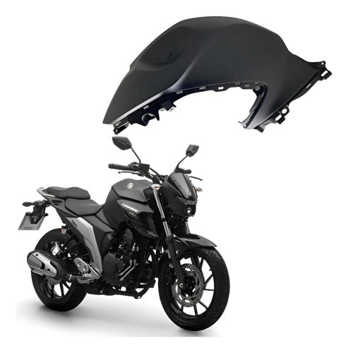 Carenagem Capa do Tanque Esquerda Yamaha Fazer Fz25 250 2018 a 2024 Preto Fosco