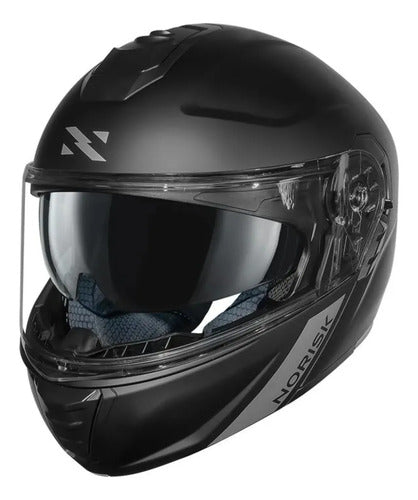 Capacete Escamoteável Norisk Vortex Solid com Óculos Solar Interno Preto Fosco
